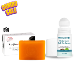 Kojie San Facial Beauty Soap 65g & WishCare Under Arm Roll On Serum 50ml Combo