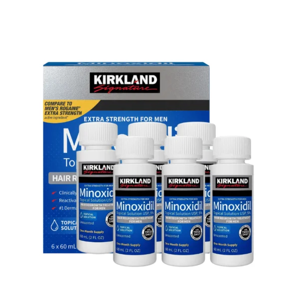 Kirkland-Minoxidil-21-600x600 Kirkland Minoxidil 5% Topical Solution (6x60ml-6 months supply) - Image 1